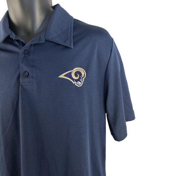 New Mens NFL St. Louis Rams Los Angeles Short Sleeve Polo Shirt Sz M TX3 Cool - Picture 2 of 6